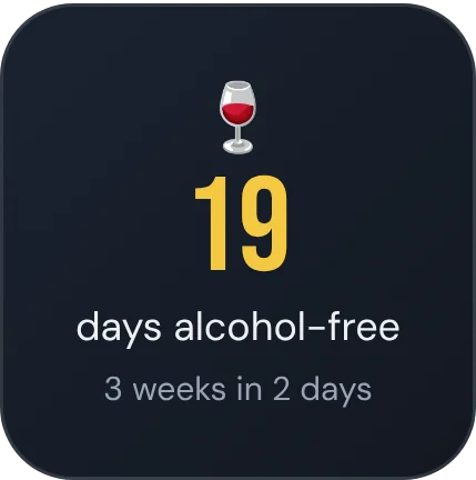 Clean widget counting alcohol-free days